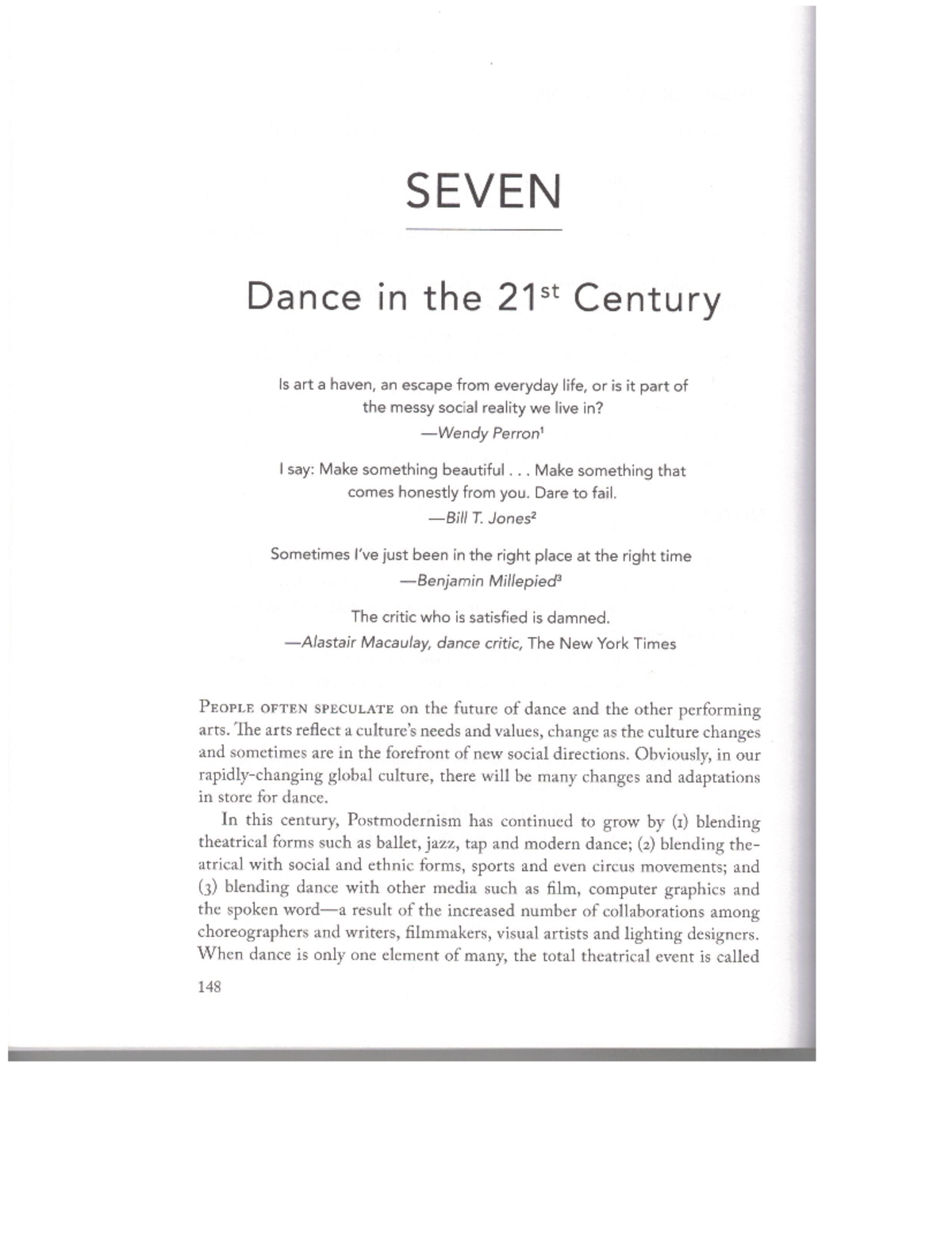 Appreciating Dance: Insights from Chapter 7 on Modern Trends - Studocu