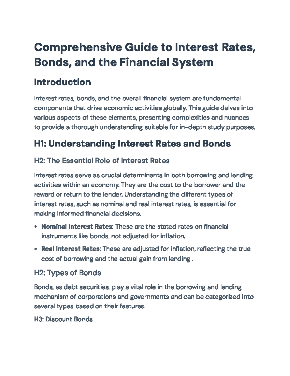 Comprehensive Guide to Interest Rates, Bonds, and the Financial System ...