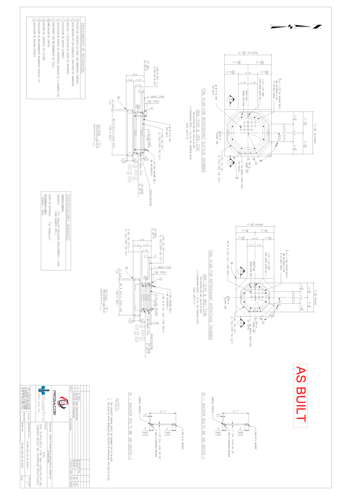 PCAM-520-PL-B-8316-1 As Built Octagon Foundation Details - Studocu