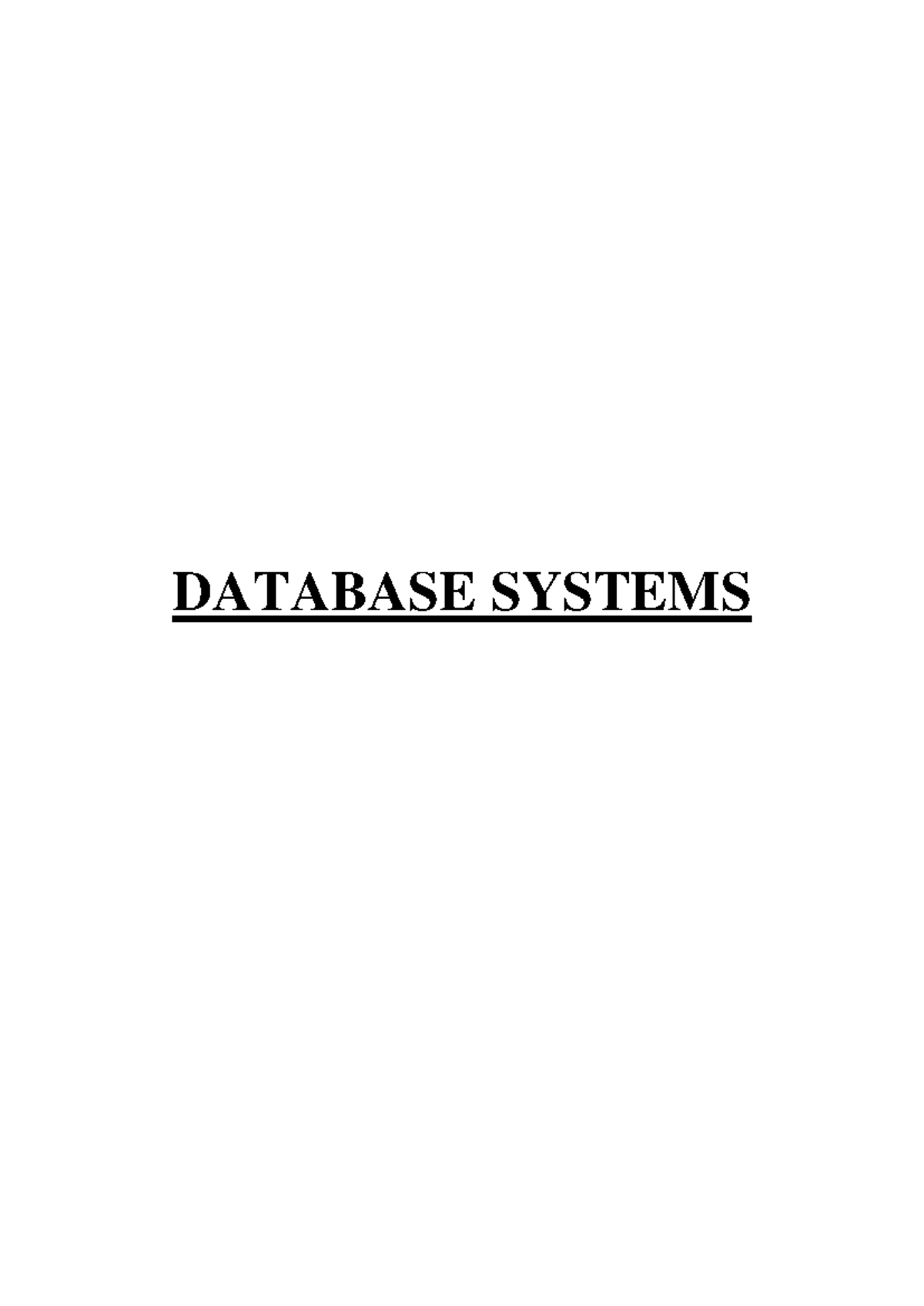 DBMS - Semester 4: Comprehensive Study Notes for Final Exam - Studocu