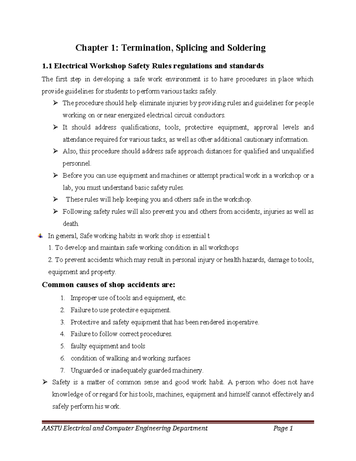 Chapter 1 - Electrical Workshop Practices I: Safety, Tools, and ...