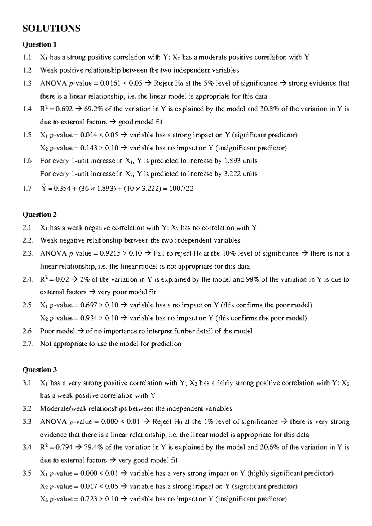 LU6 Additional Exercises: Correlation and ANOVA Analysis - Studocu