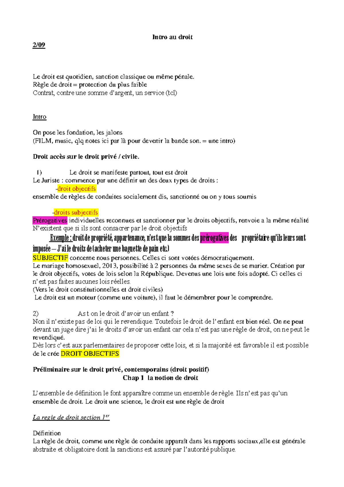 Thème 1 : Introduction au Droit - Concepts et Règles Fondamentales ...