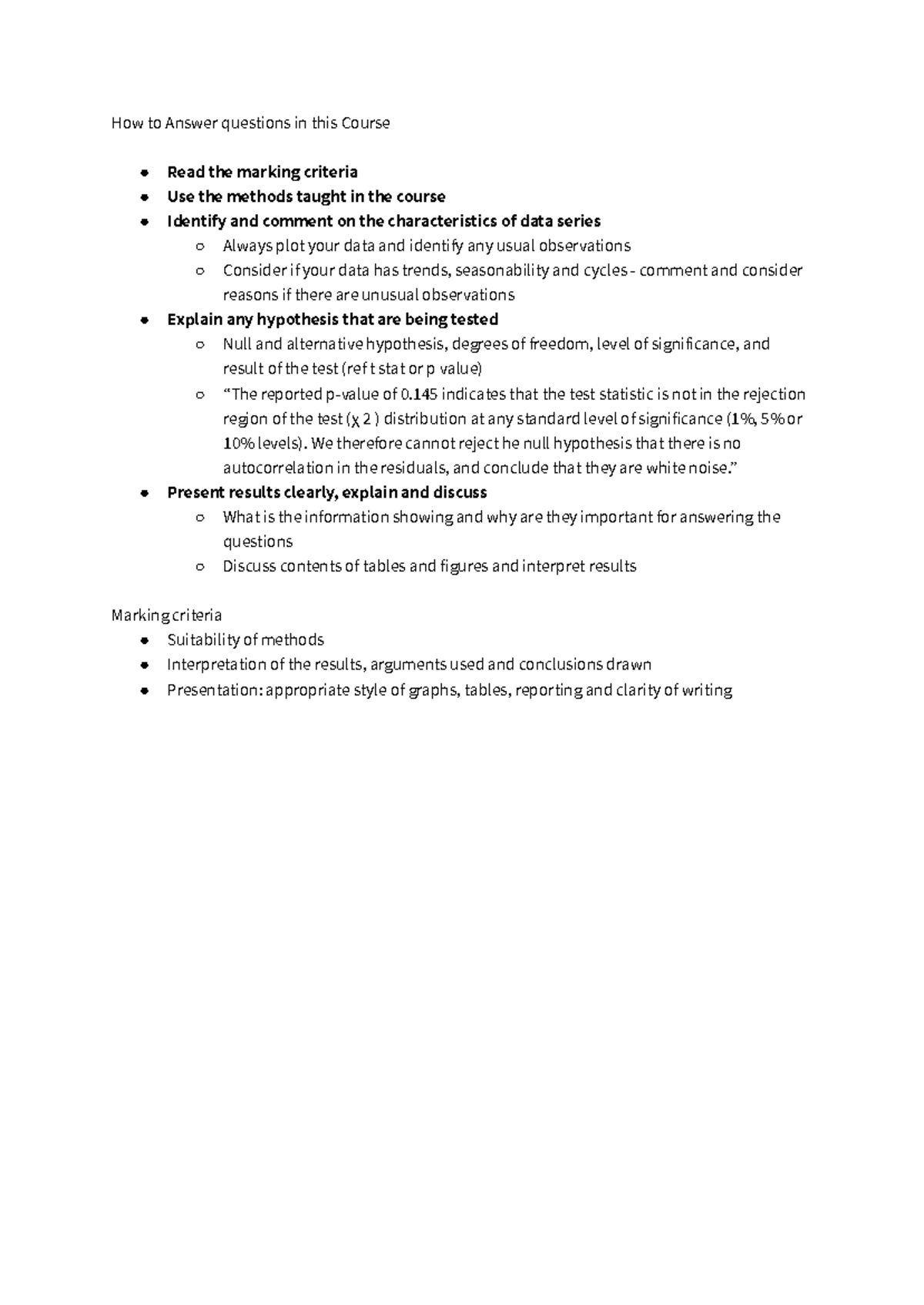 Econ2209 Study Notes: Time Series Analysis and Forecasting Techniques ...