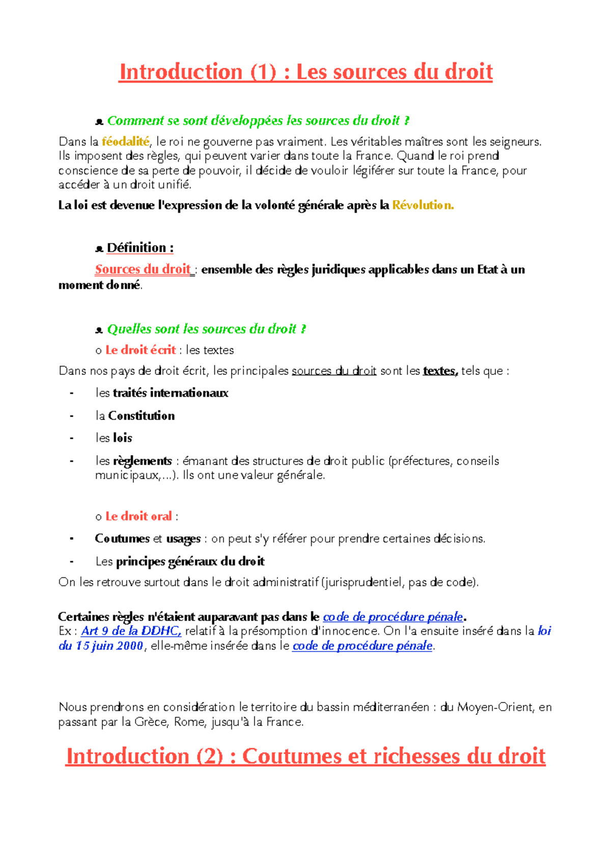 Introduction historique au droit PDF - Introduction (1) : Les sources ...