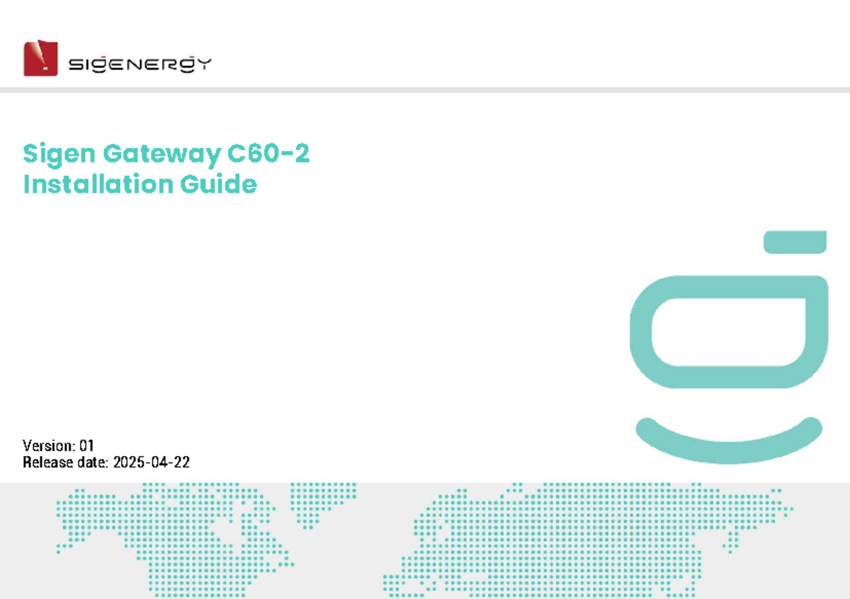 Sigen Gateway Installation Guide (Version 01) - Mounting Instructions ...