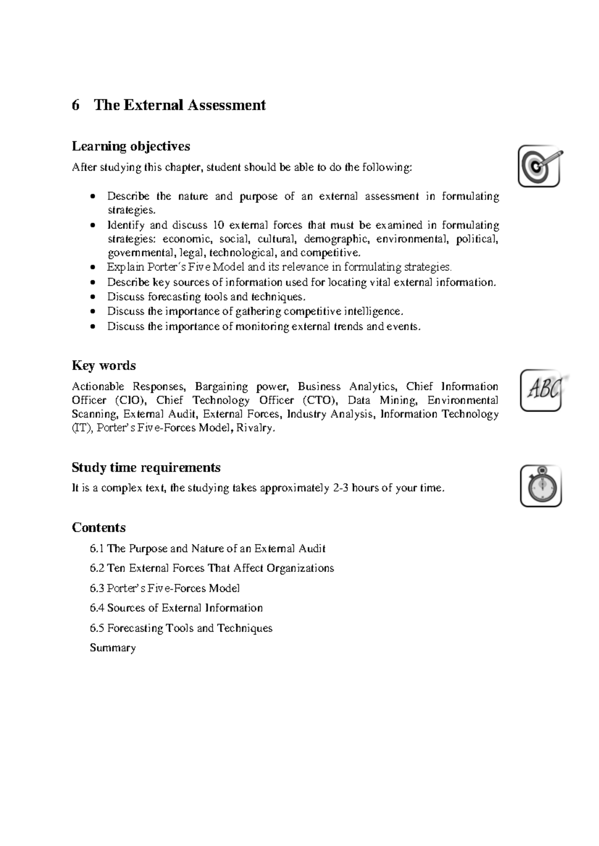 6 - External Assessment: Strategies and Analysis Tools - Studocu