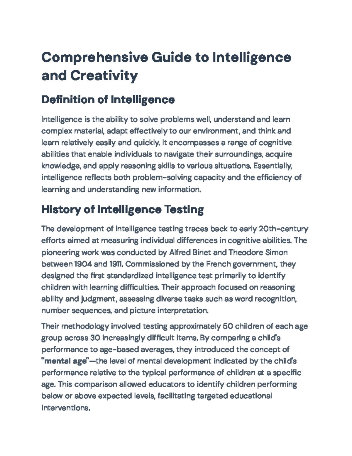 Comprehensive Overview of Intelligence Theories and Creativity【4:9 ...
