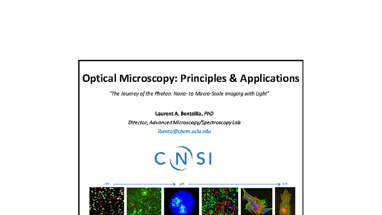 Optical Microscopy Principles & Applications: Part 1 Overview 2025 ...