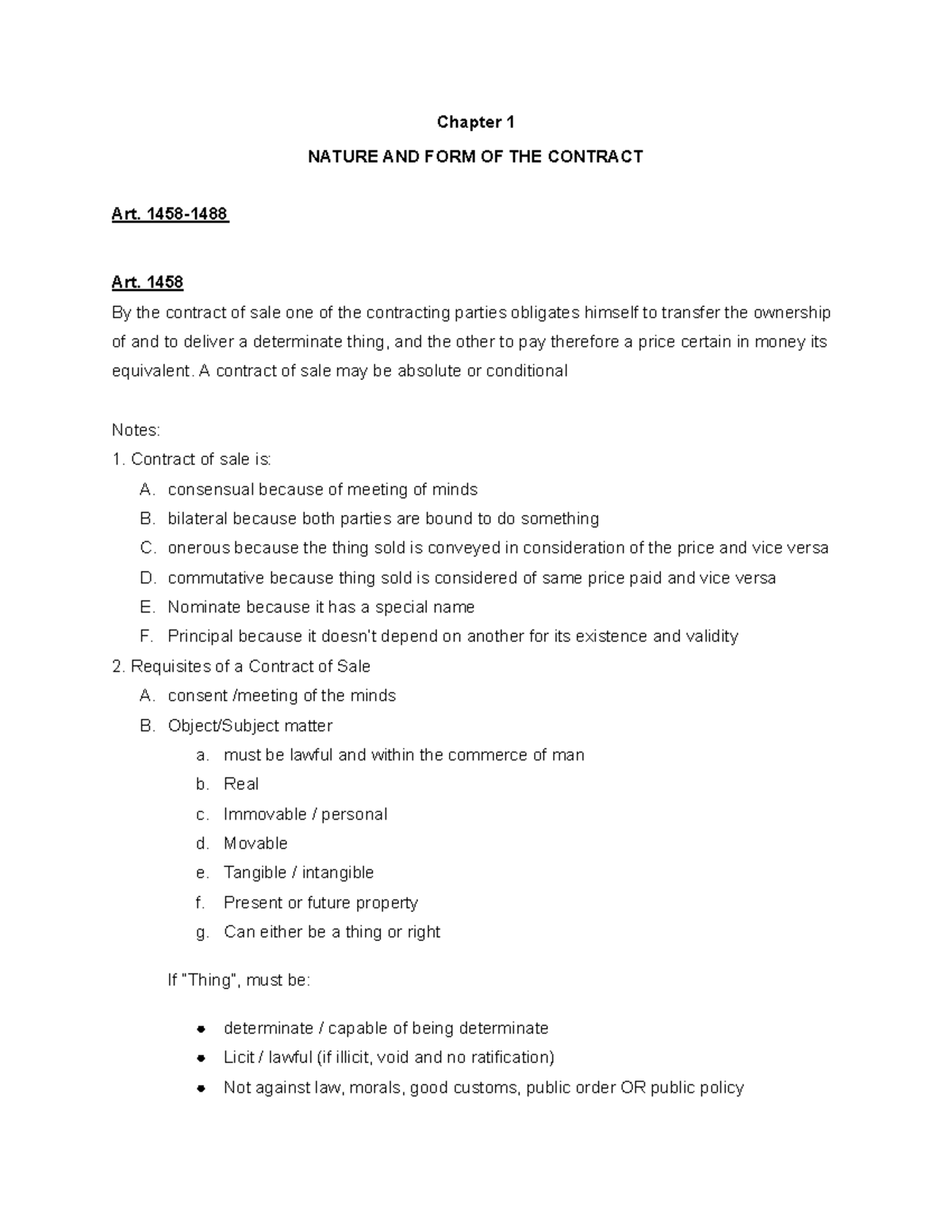 Business Law Notes 1458-1582 Univ San Carlos - Chapter 1 NATURE AND ...