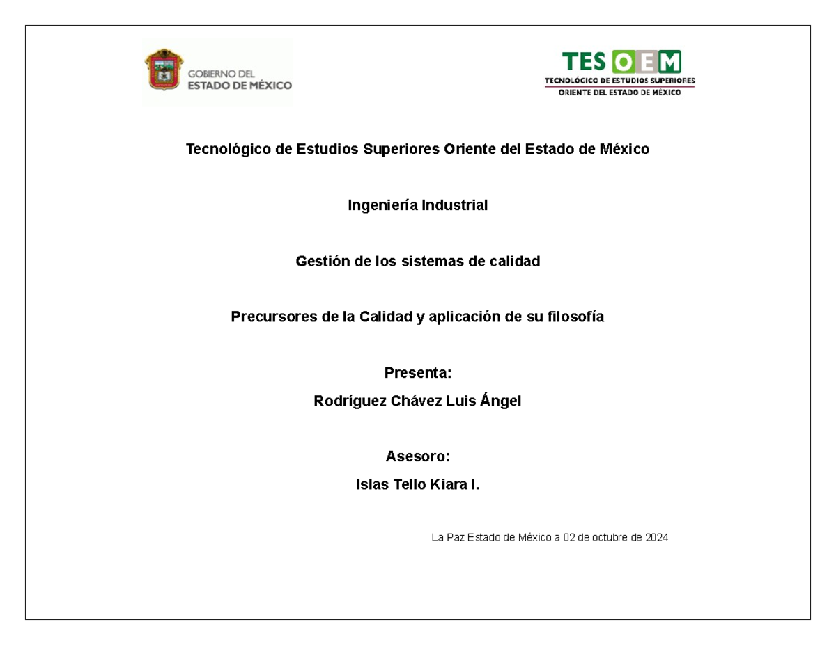 Precursores Rodriguez Chavez Luis Angel - Tecnológico de Estudios