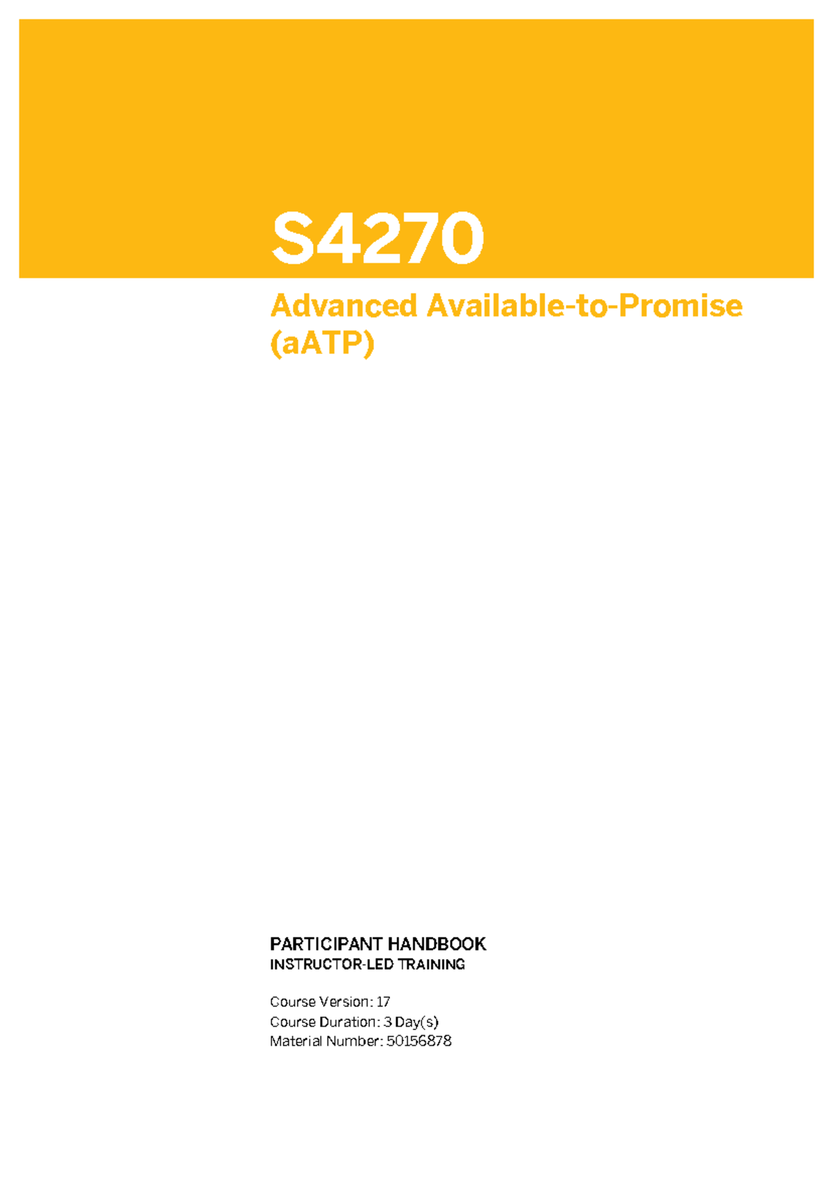 S4270 Advanced aATP Participant Handbook - Course Version 17 - Studocu