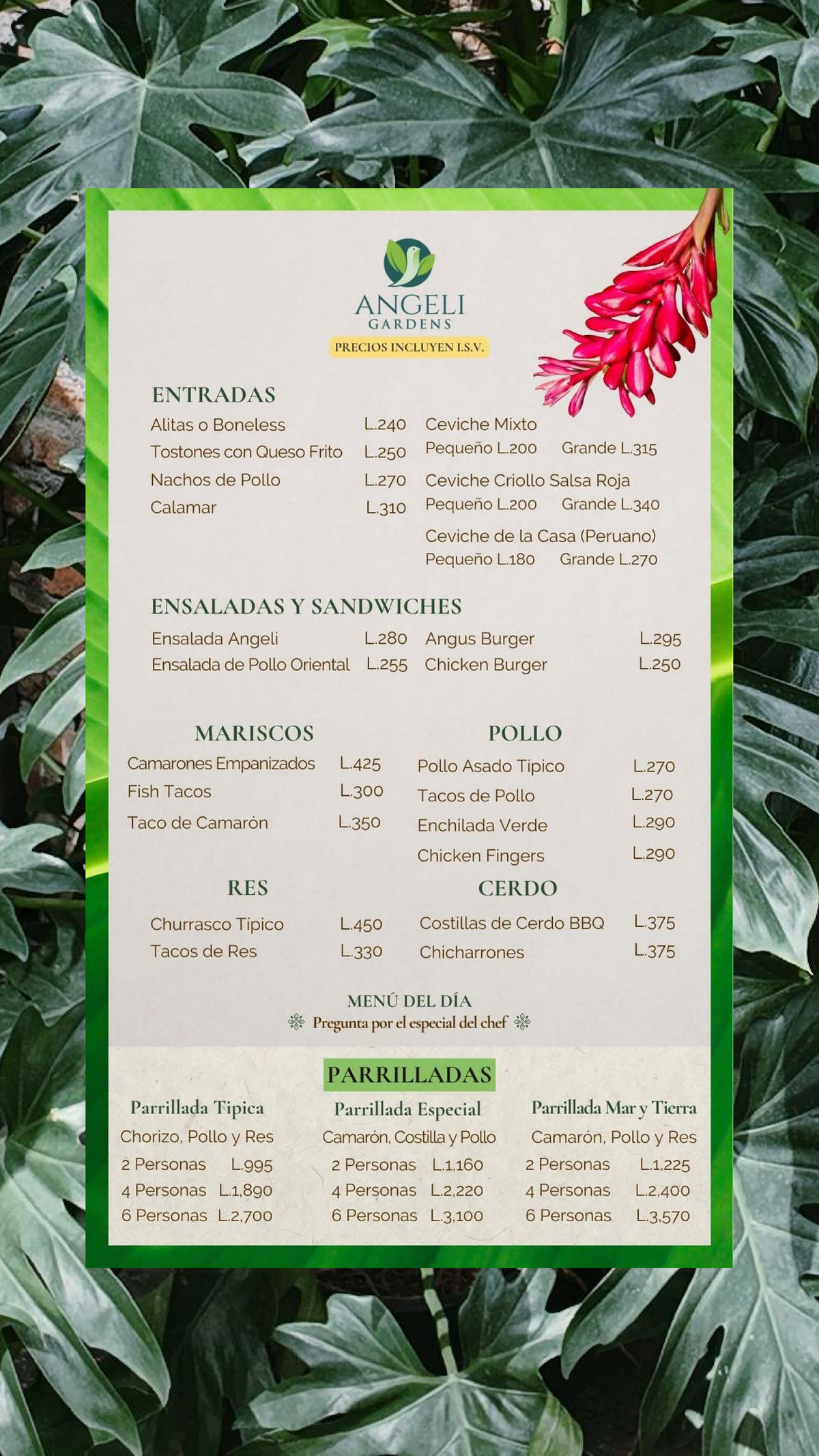 F03022 Menú Completo de Angeli Gardens: Comidas y Bebidas - Studocu