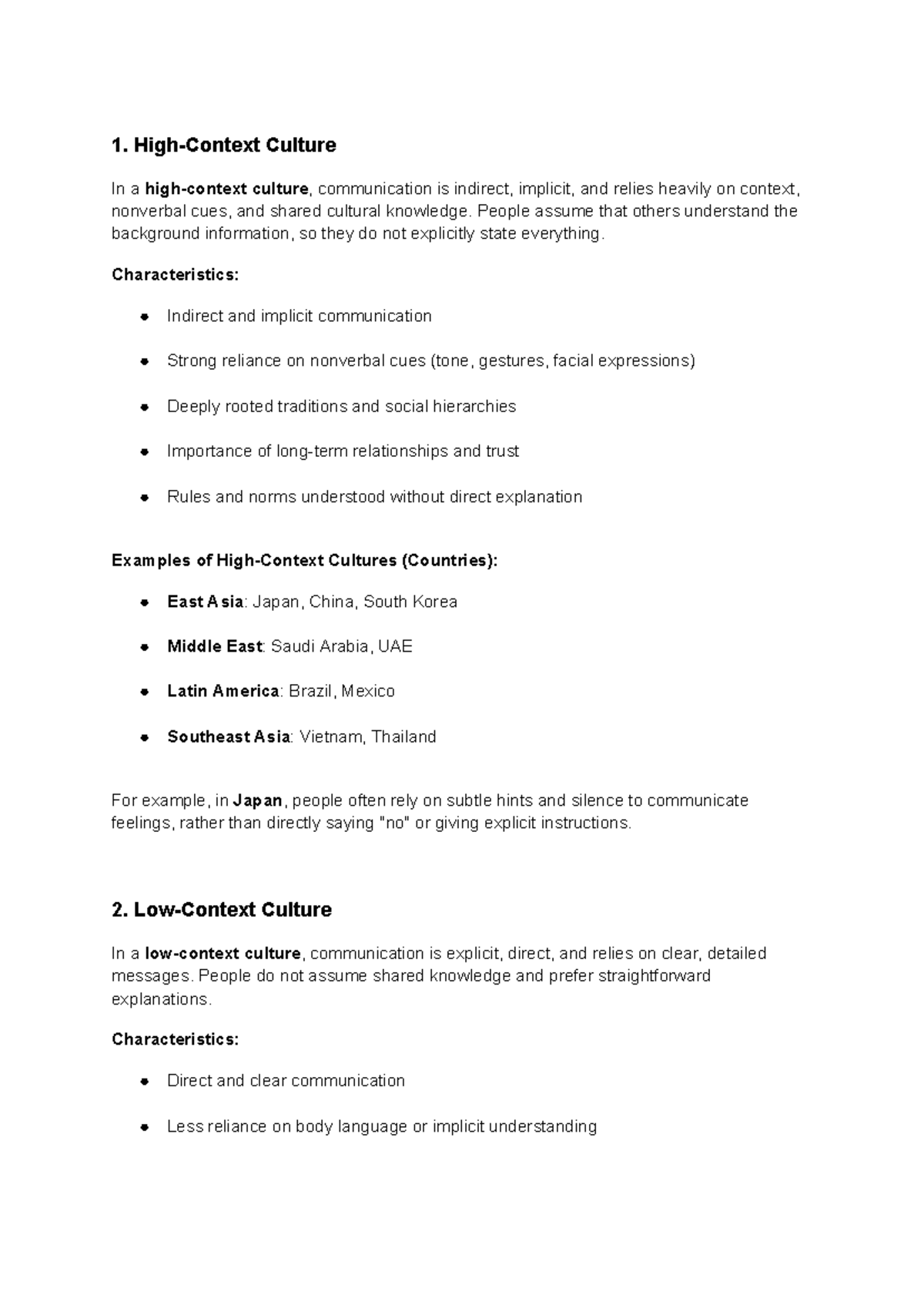 Hight Context vs. Low Context Communication: Cultural Insights - Studocu