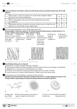 Sprawdzian Wiadomości Ewolucjonizm świat Biologi 3