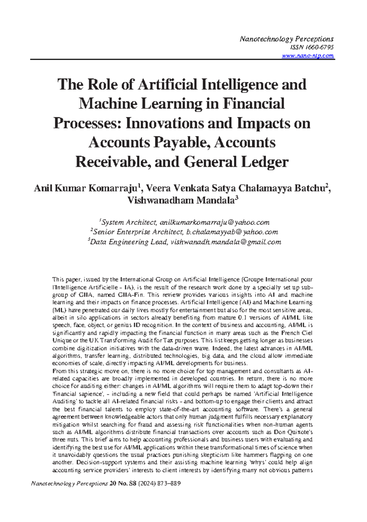 The Role of Artificial Intelligence and Machine Learning in Financial ...