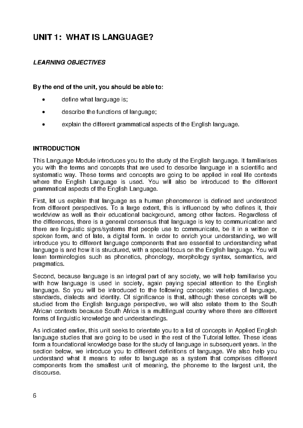 ENG1502: Unit 1 - Understanding Language and Its Functions - Studocu