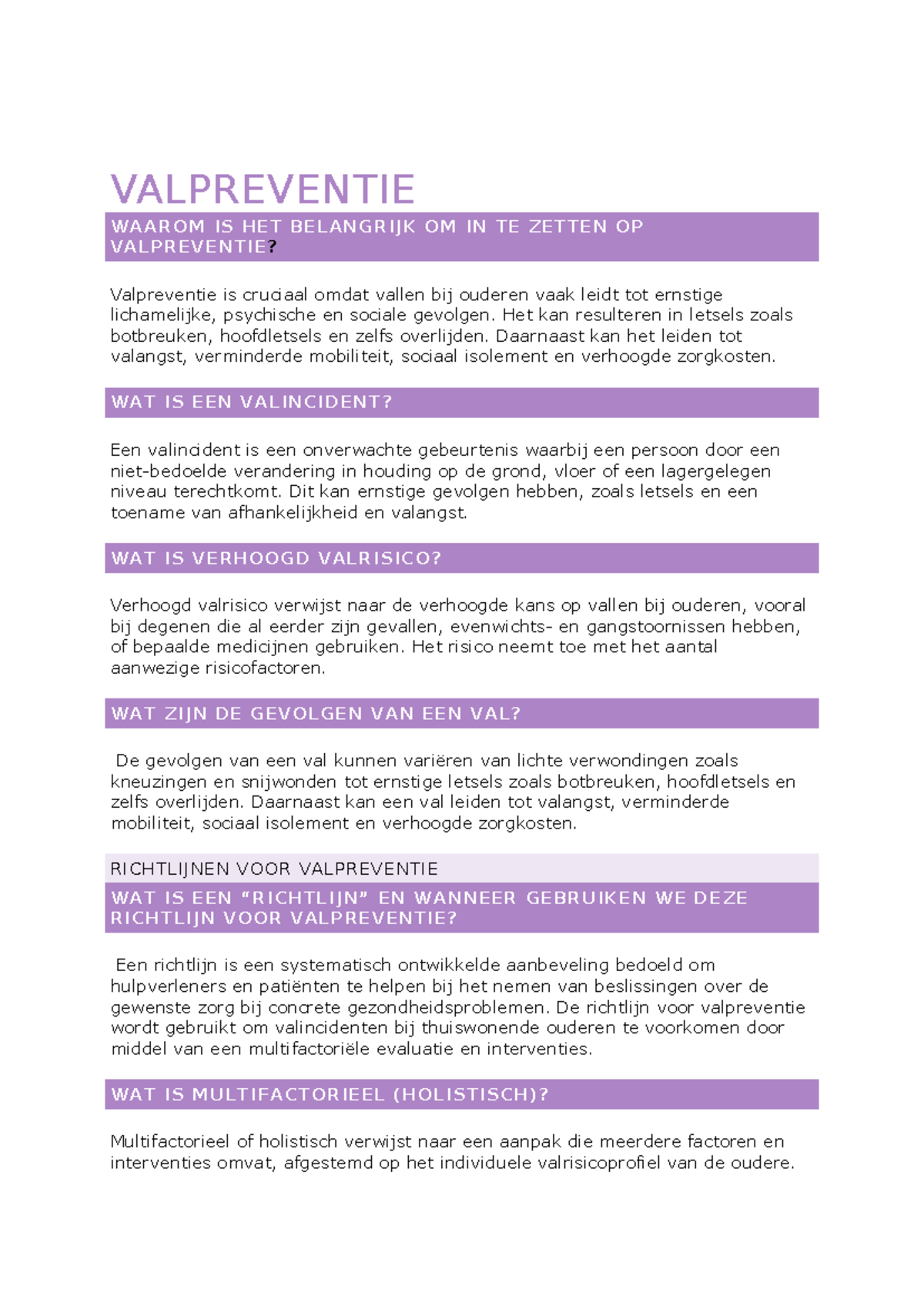 Valpreventie - VALPREVENTIE WAAROM IS HET BELANGRIJK OM IN TE ZETTEN OP ...