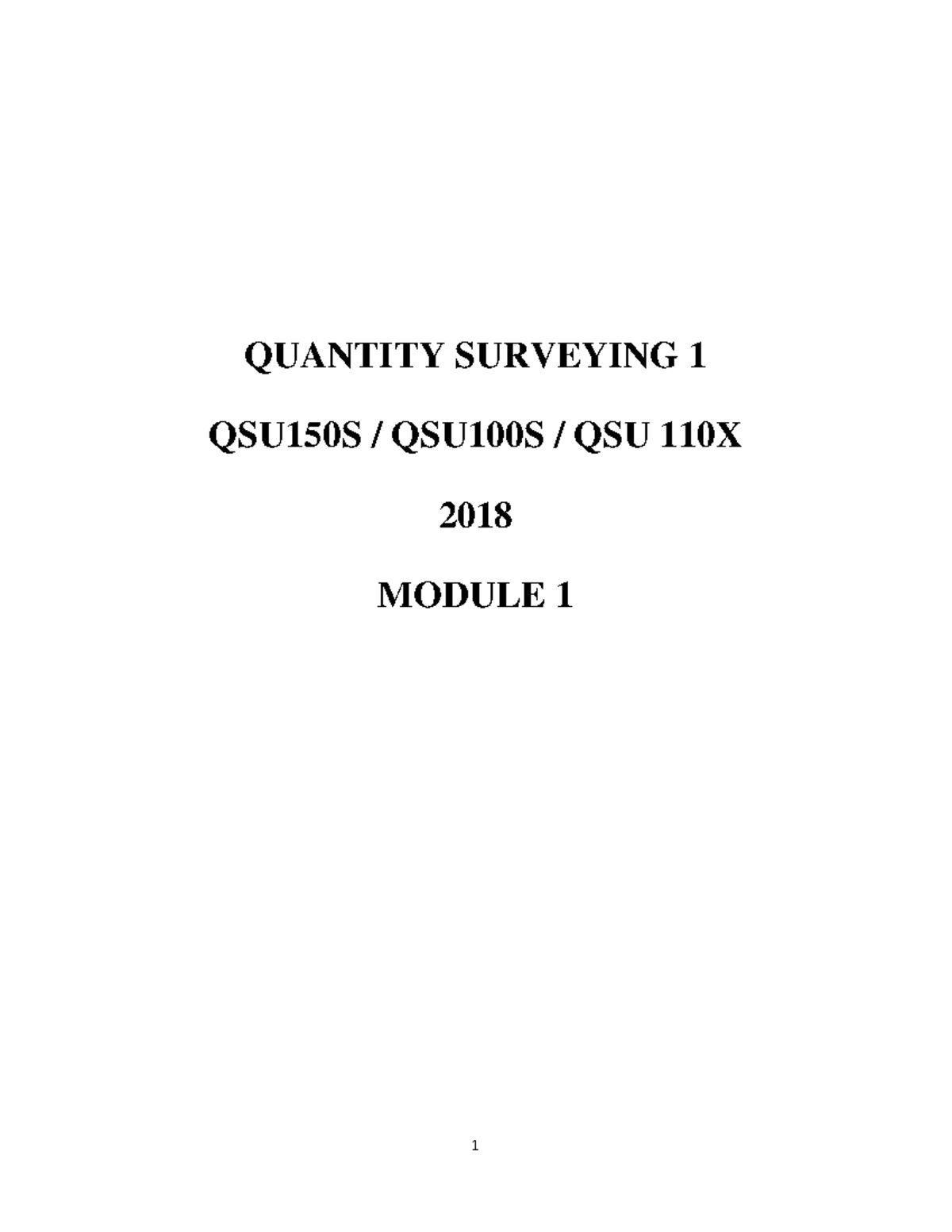 QSU150S Module 1 - Overview of Quantity Surveying History and Roles ...