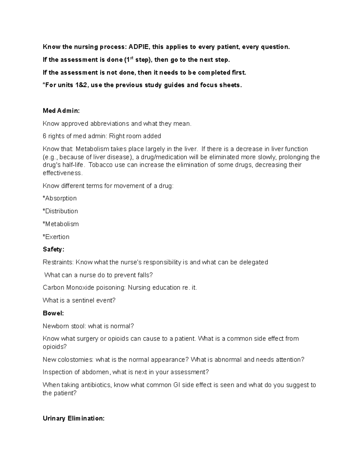 Nursing 101 Study Guide - Key Concepts in Patient Care and Safety - Studocu