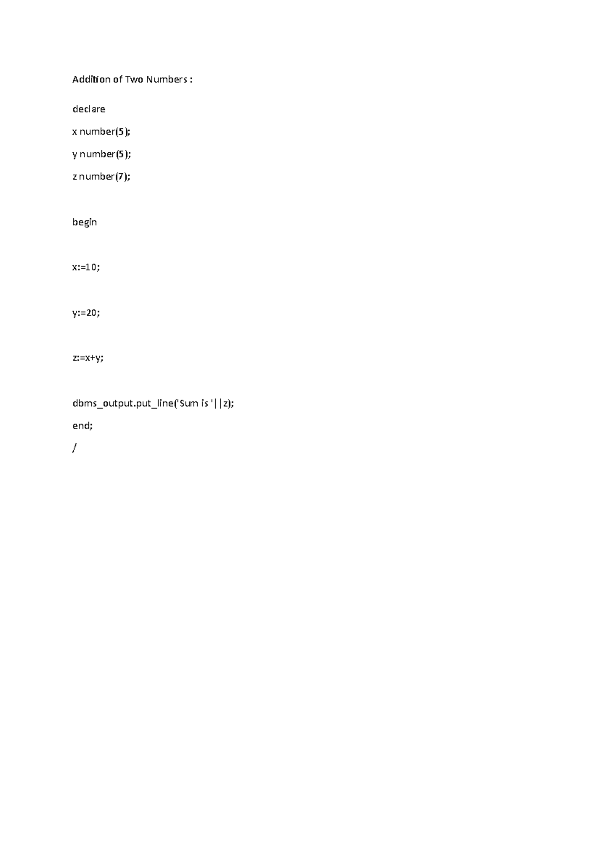 PL SQL - Notes on Addition, Triggers & Loops for PL/SQL - Studocu