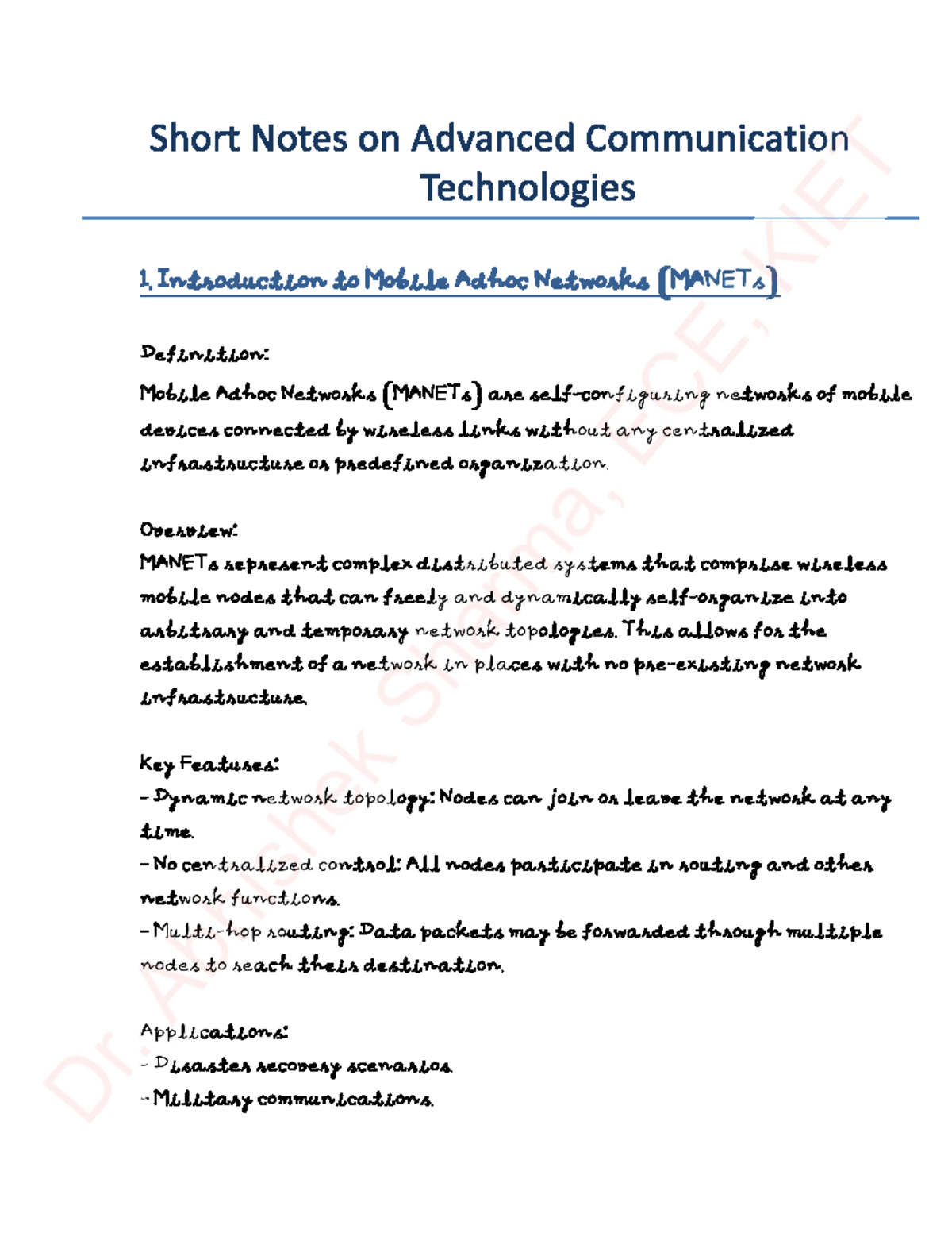 Unit-5 all - Wireless and mobile communication - Short Notes on ...