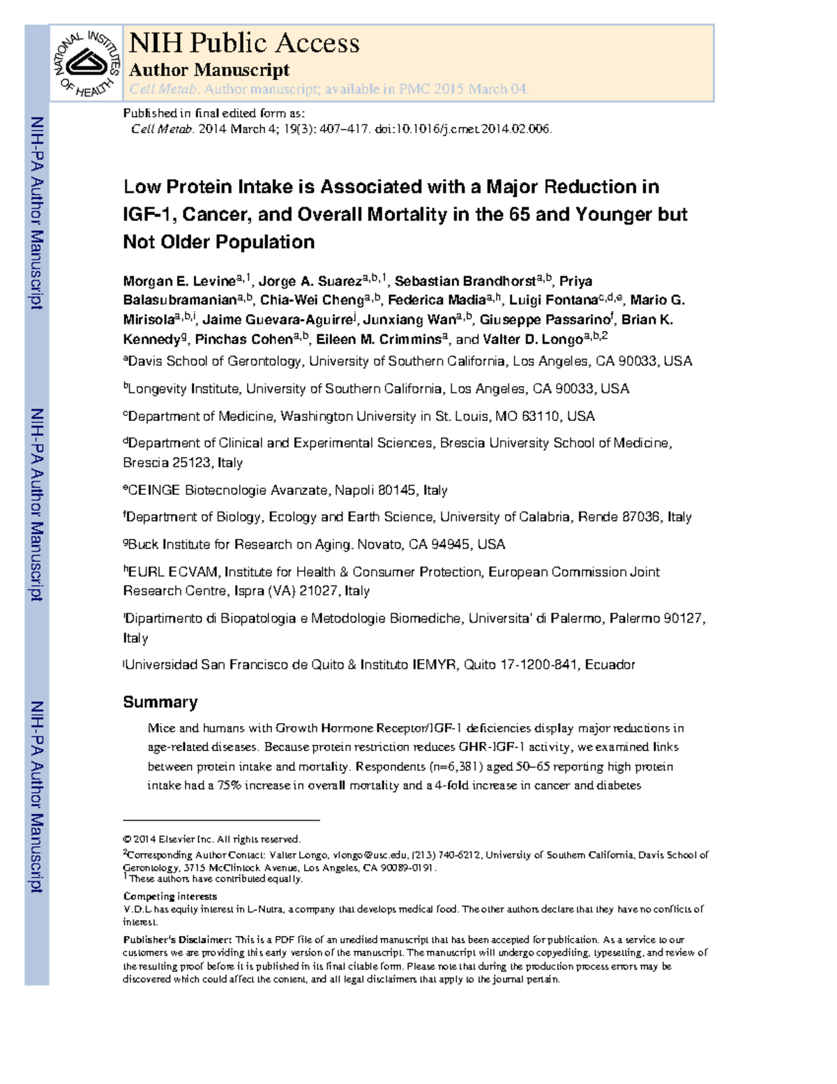 Low Protein Intake and Its Impact on Cancer and Mortality: Insights ...