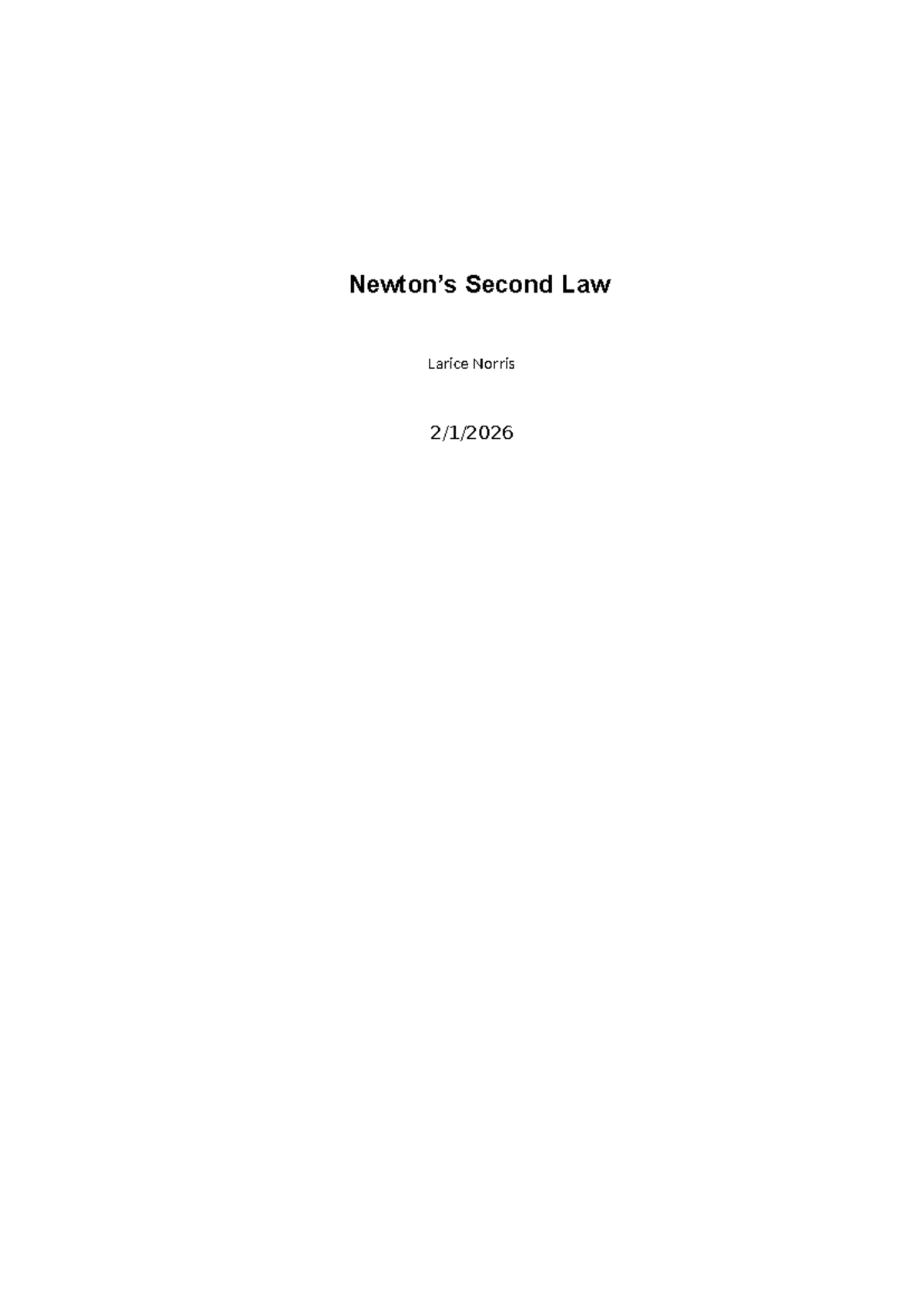 Phy-150 Module 4 Lab: Exploring the Second Law of Motion - Studocu