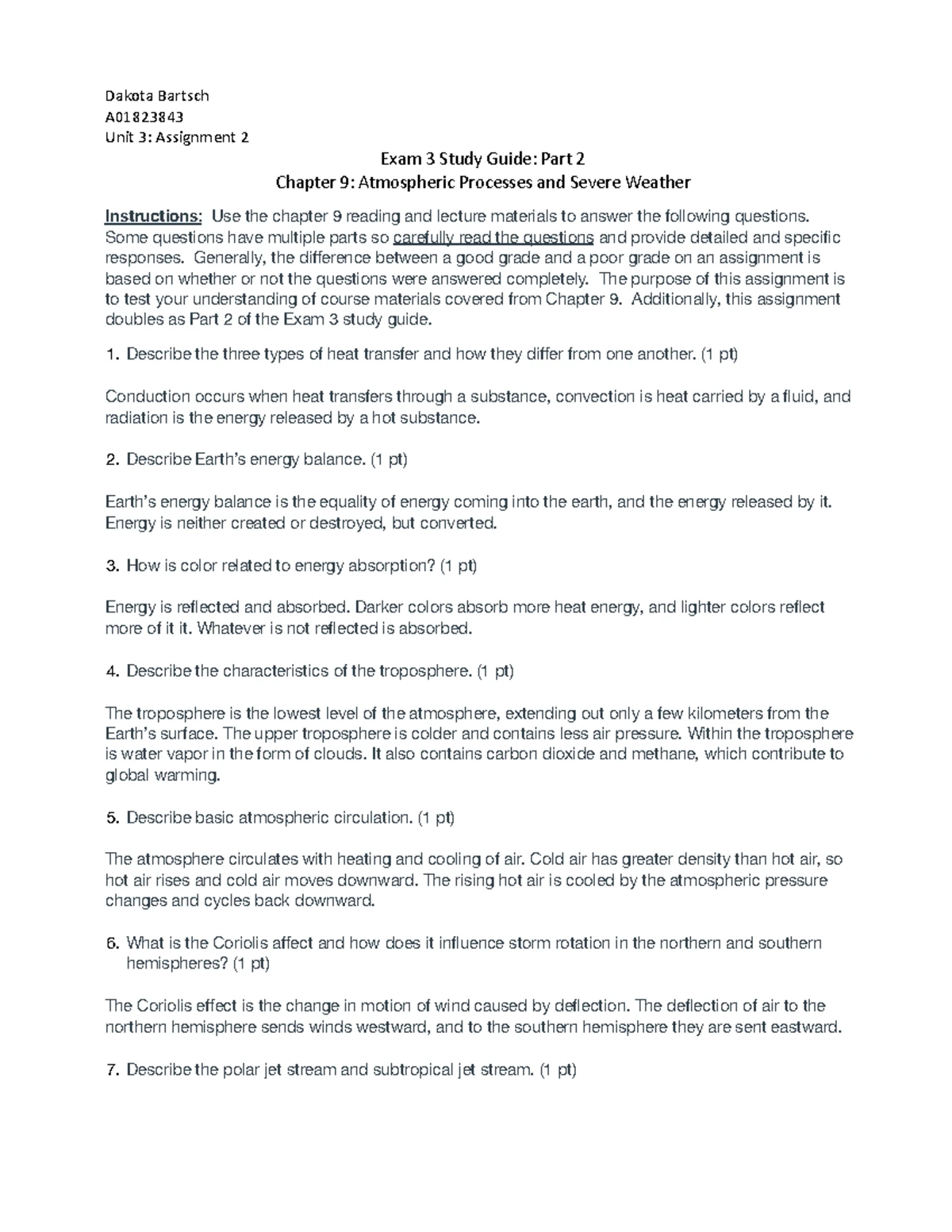 Study Guide Chapter 8 - GEO- Exam 3 Study Guide: Part 1 Chapter 8 ...