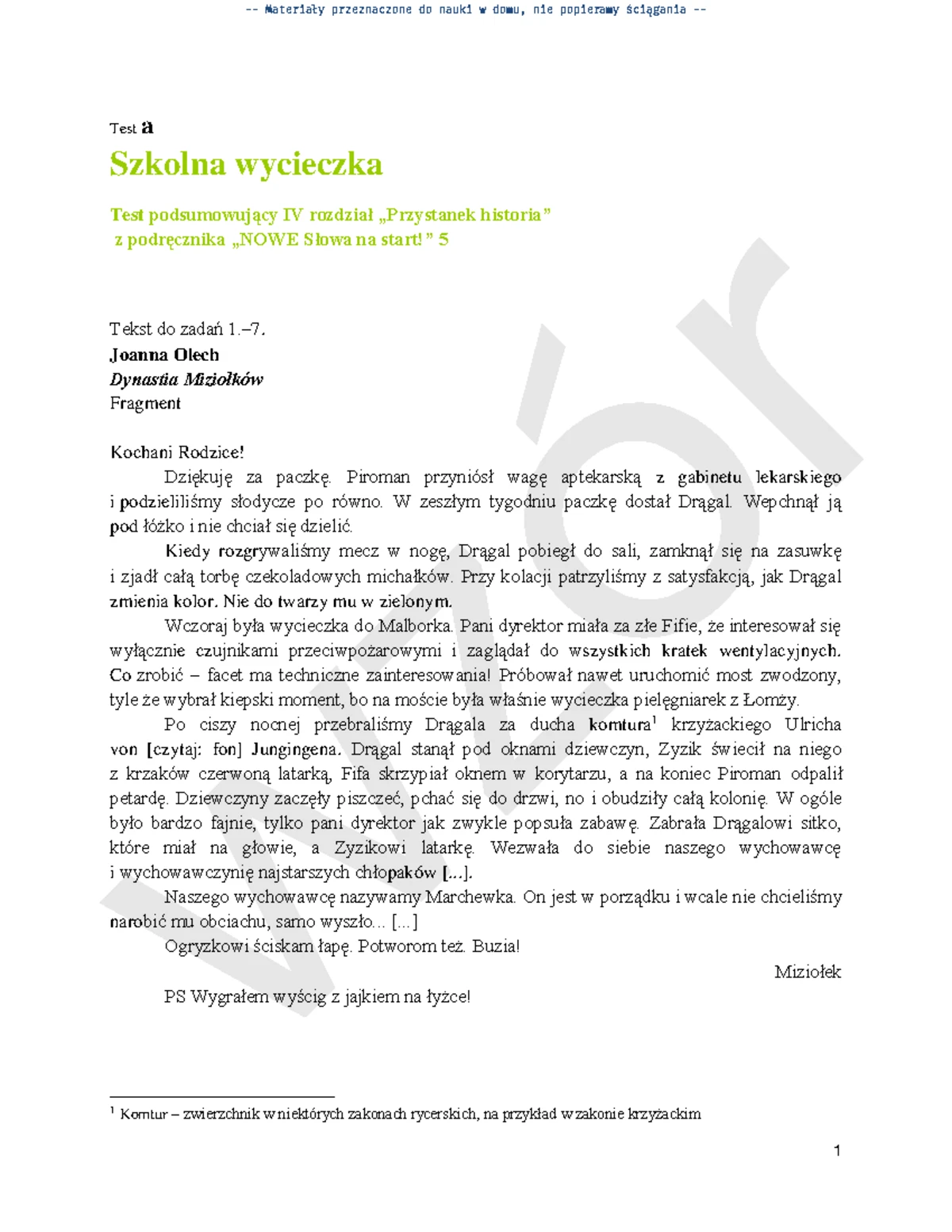 Słowa Z Uśmiechem Klasa 4 Sprawdzian Rozdział 1 www.studocu.com