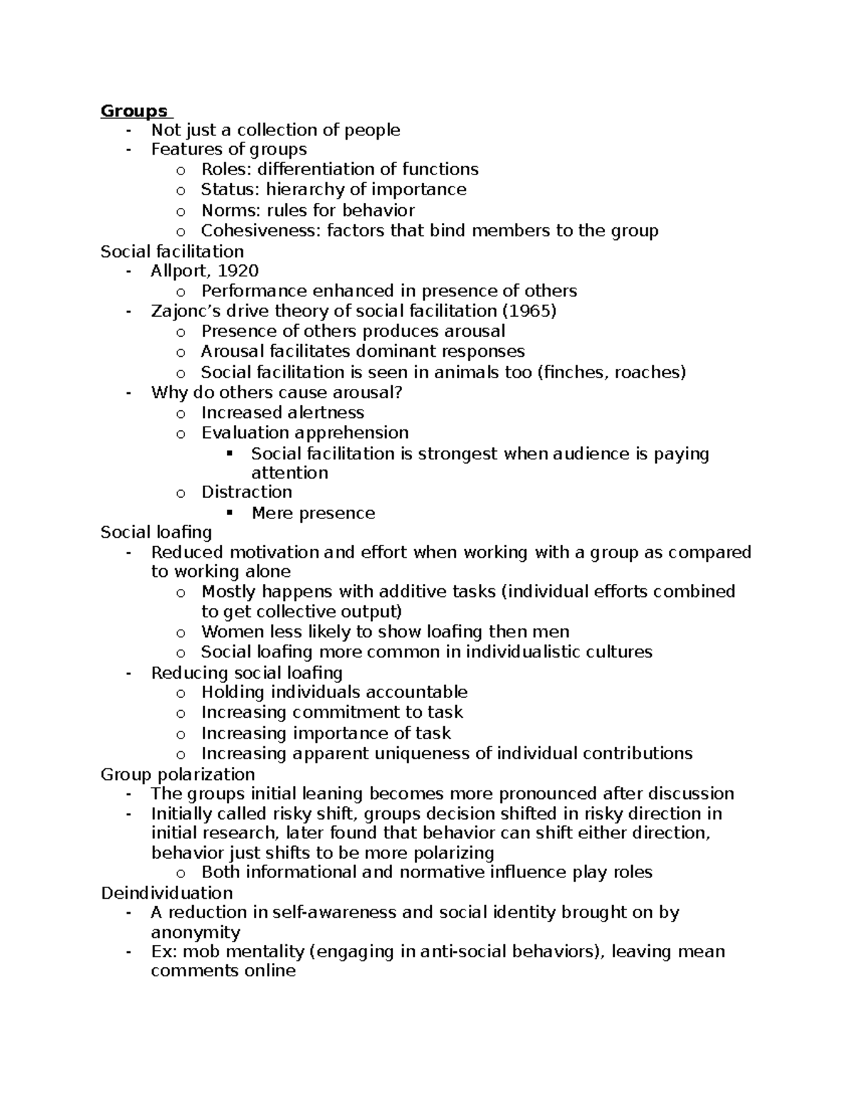 Aggression Notes pt. 1: Understanding Group Dynamics and Behavior - Studocu