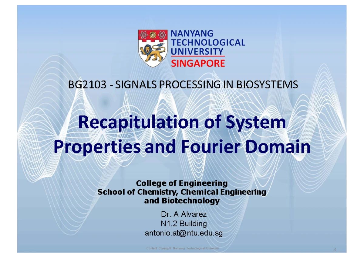 BG 2103 Signal Processing Tutorial 0: Even & Odd Signal Analysis - Studocu
