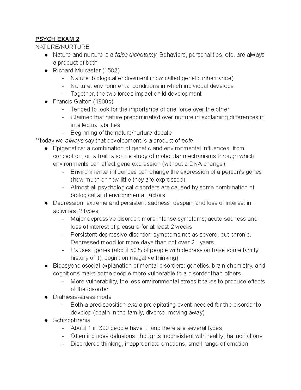 Psych exam 2 - a summary of the lecture slides plus my additional notes ...