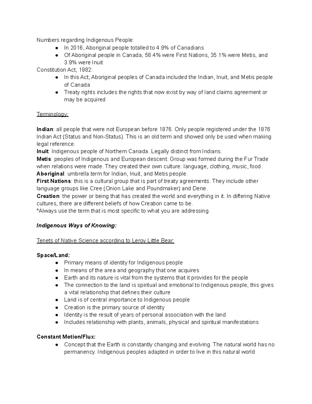 NS 110 Indigenous Peoples and Culture Course Notes Summary - Studocu