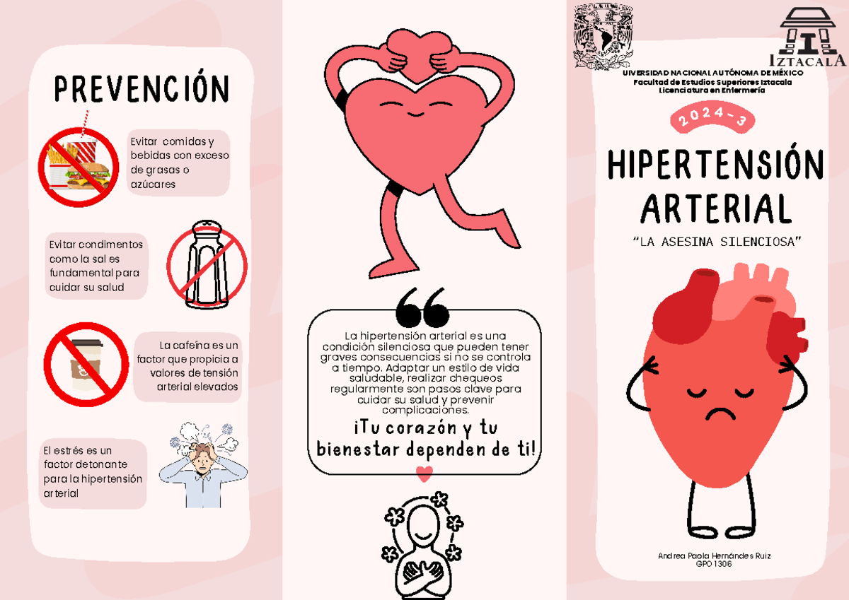 Tríptico sobre Hipertensión Arterial - Prevención y Salud - Studocu