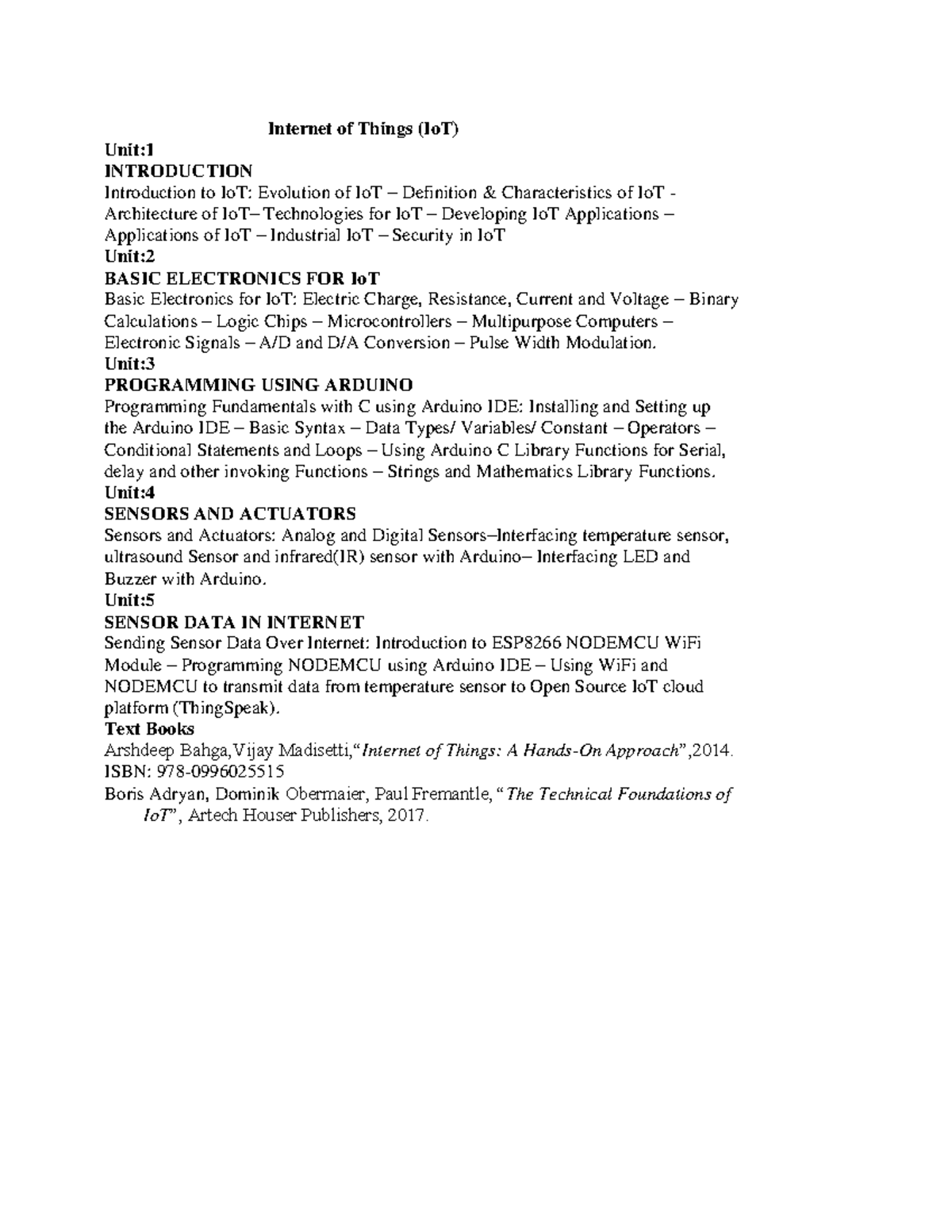 Internet of Things (IoT) - Comprehensive Unit Study Notes - Studocu