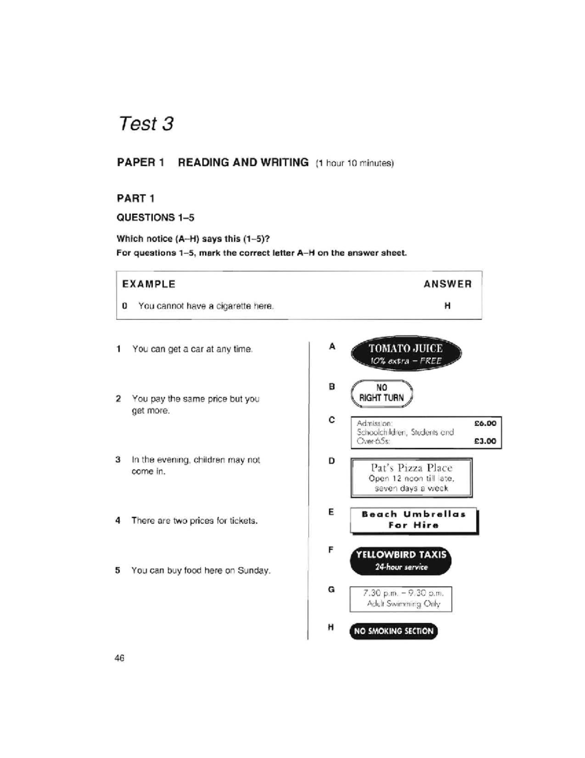 Test 3 Paper 1 & 2 Reading, Writing, and Listening Questions - Studocu