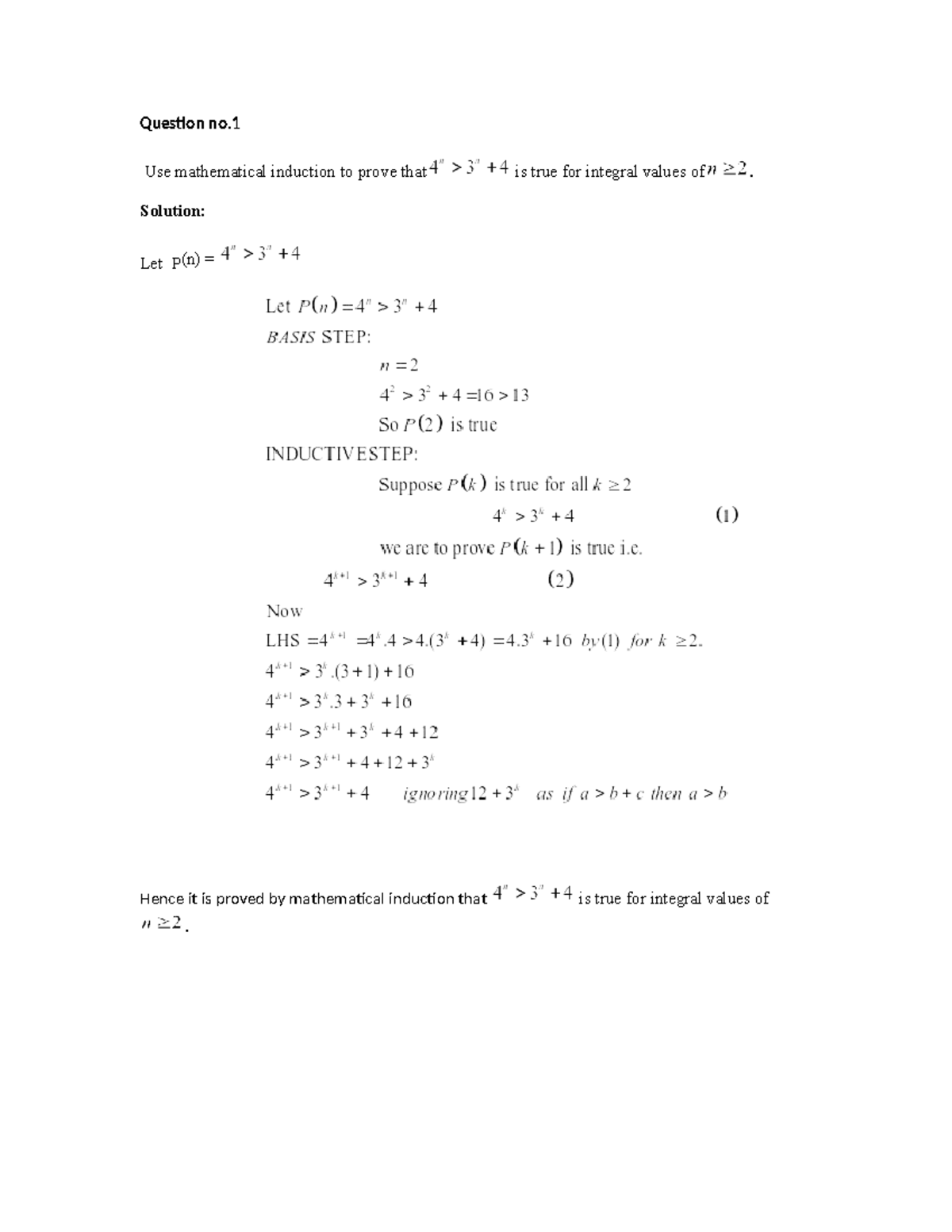 Practice Solutions for Lecture 23-25: Mathematical Induction Problems ...