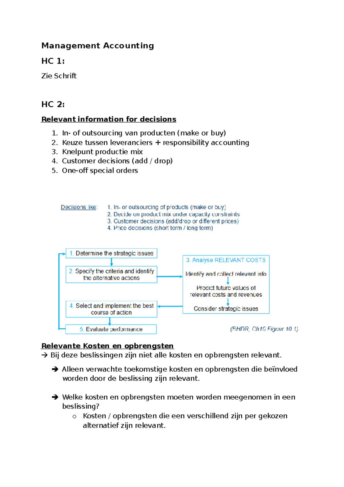 Management Accounting HC: Relevant Decision-Making Costs and Strategies ...