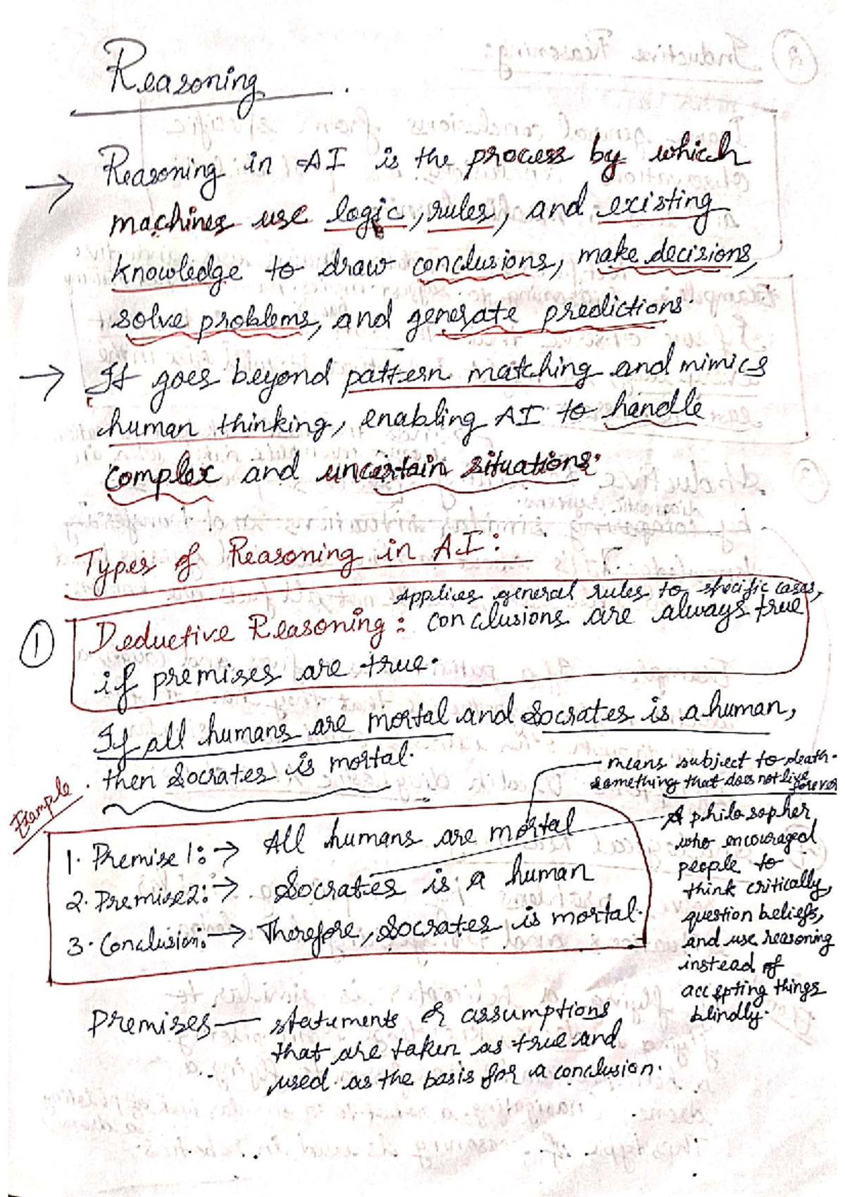 Lecture Notes: AI Reasoning & Machine Learning Concepts (Module 1 ...
