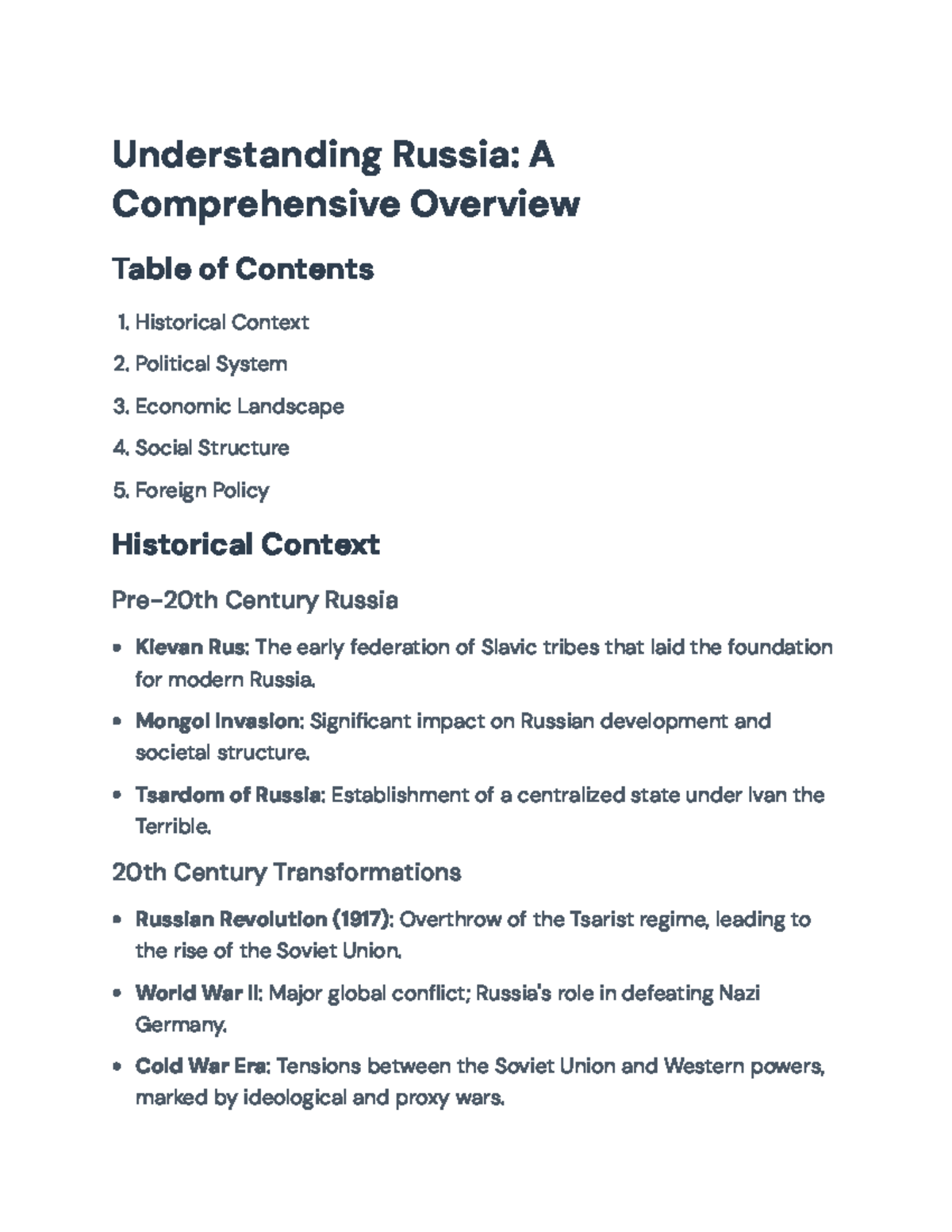 Understanding Russia: A Comprehensive Overview of History and Politics ...