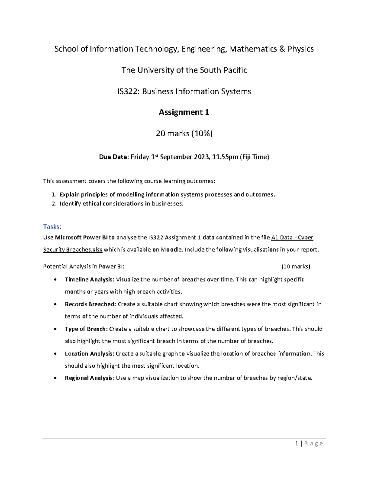 IS322 Assignment 1 - Data Analysis on Cyber Security Breaches - Sem 2 ...
