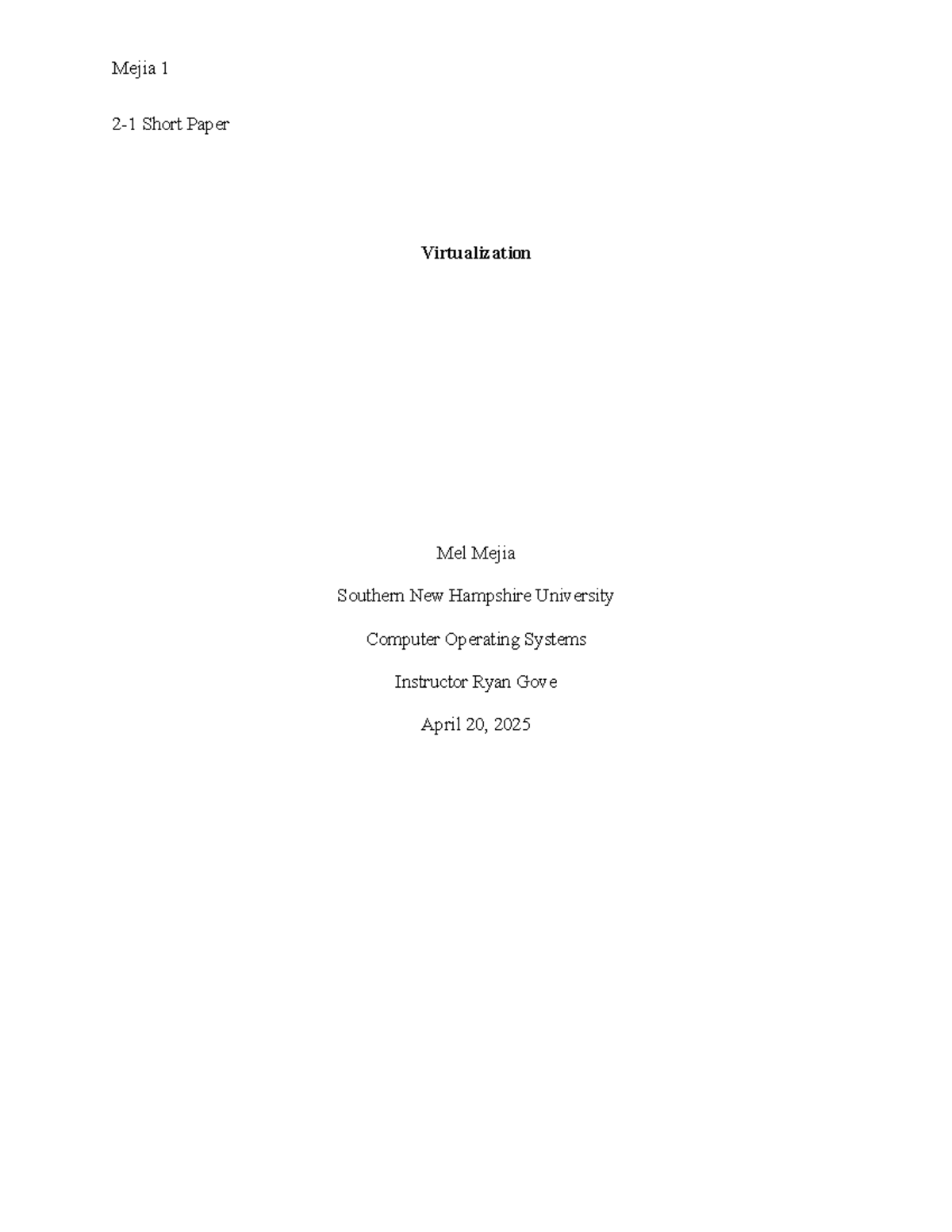 IT 202 Short Paper: The Impact of Virtualization on Computing - Studocu