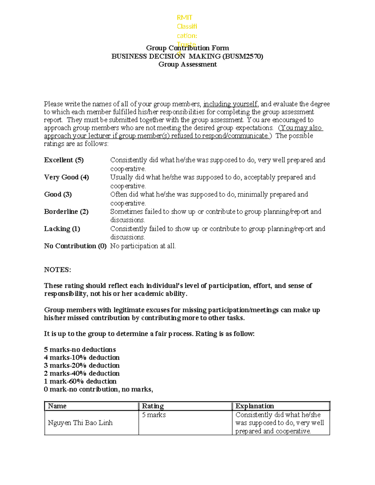 BUSM2570 Group Contribution Form Presentation - Team 07 Evaluation ...