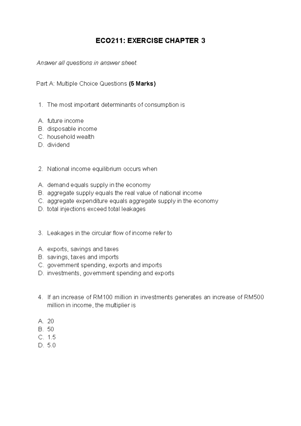 ECO211 Exercise Questions & Answers - Chapter 3 Review - Studocu
