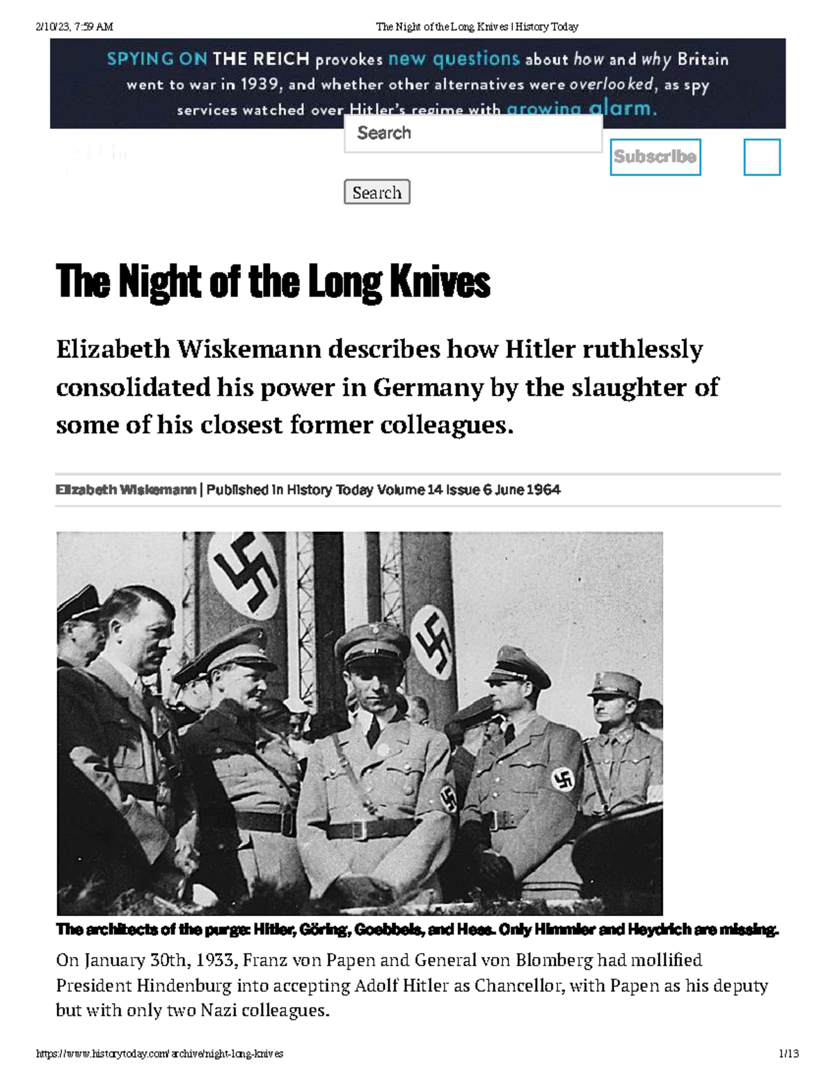 The Night of the Long Knives: Hitler's Ruthless Power Consolidation ...