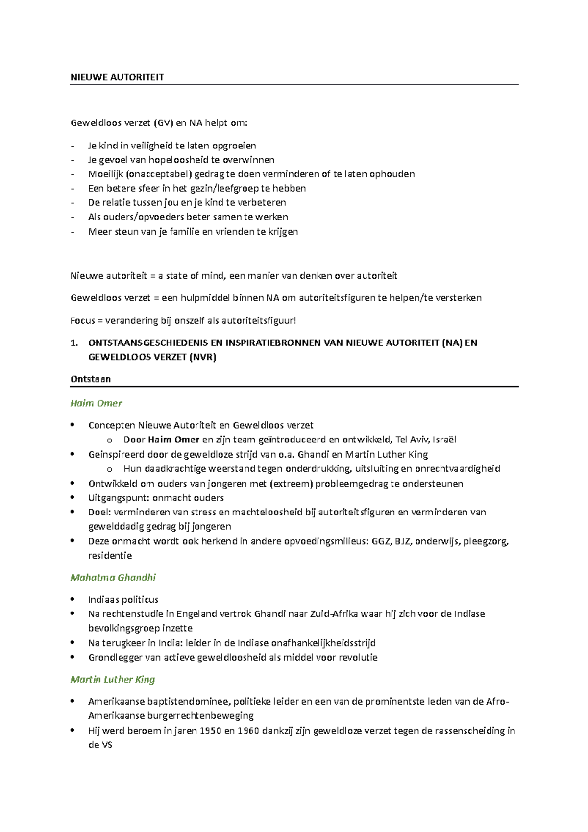 Nieuwe Autoriteit en Geweldloos Verzet: Een Verkenning van ...