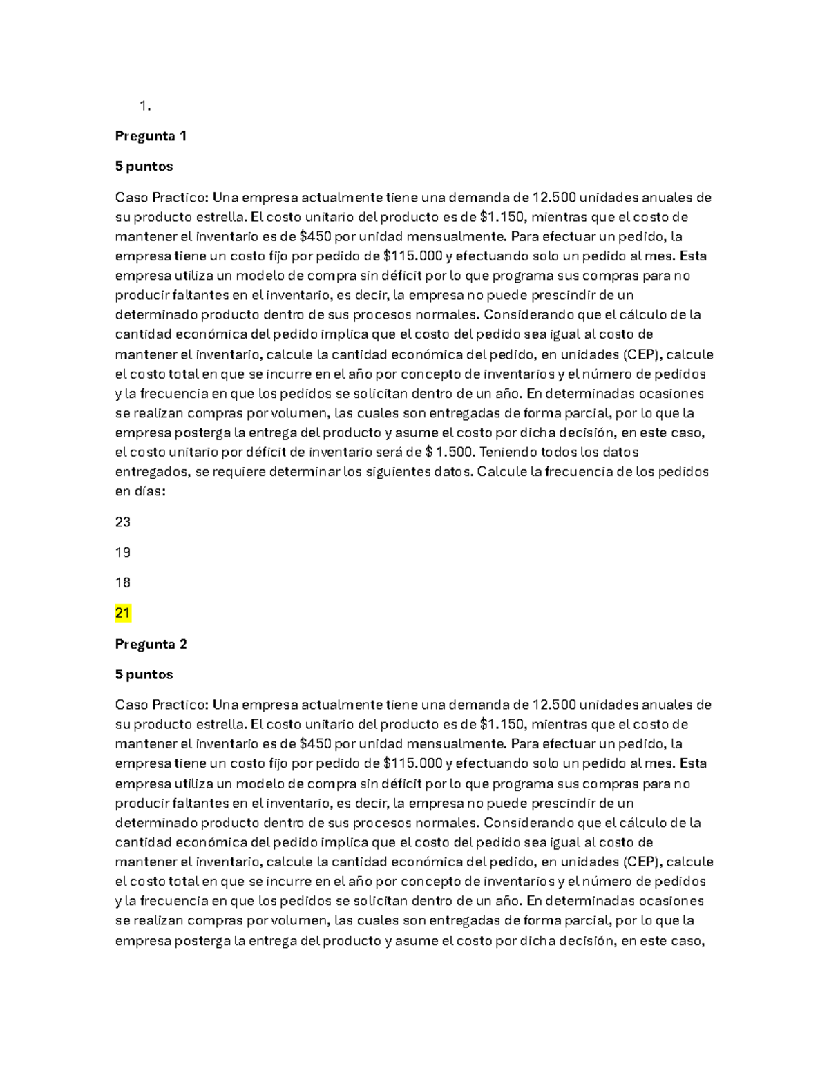 Examen Control de Inventario 2024: Preguntas y Casos Prácticos - Studocu