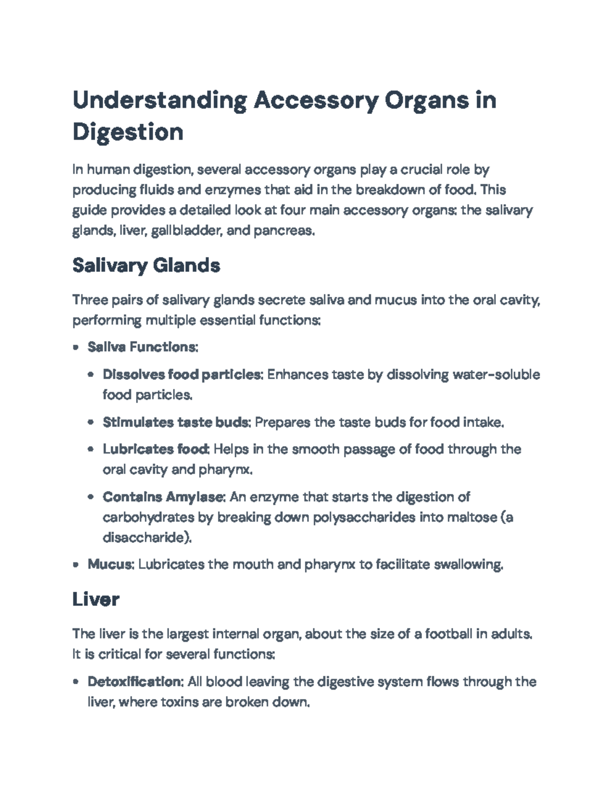 Understanding Accessory Organs in Human Digestion: A Detailed Guide ...