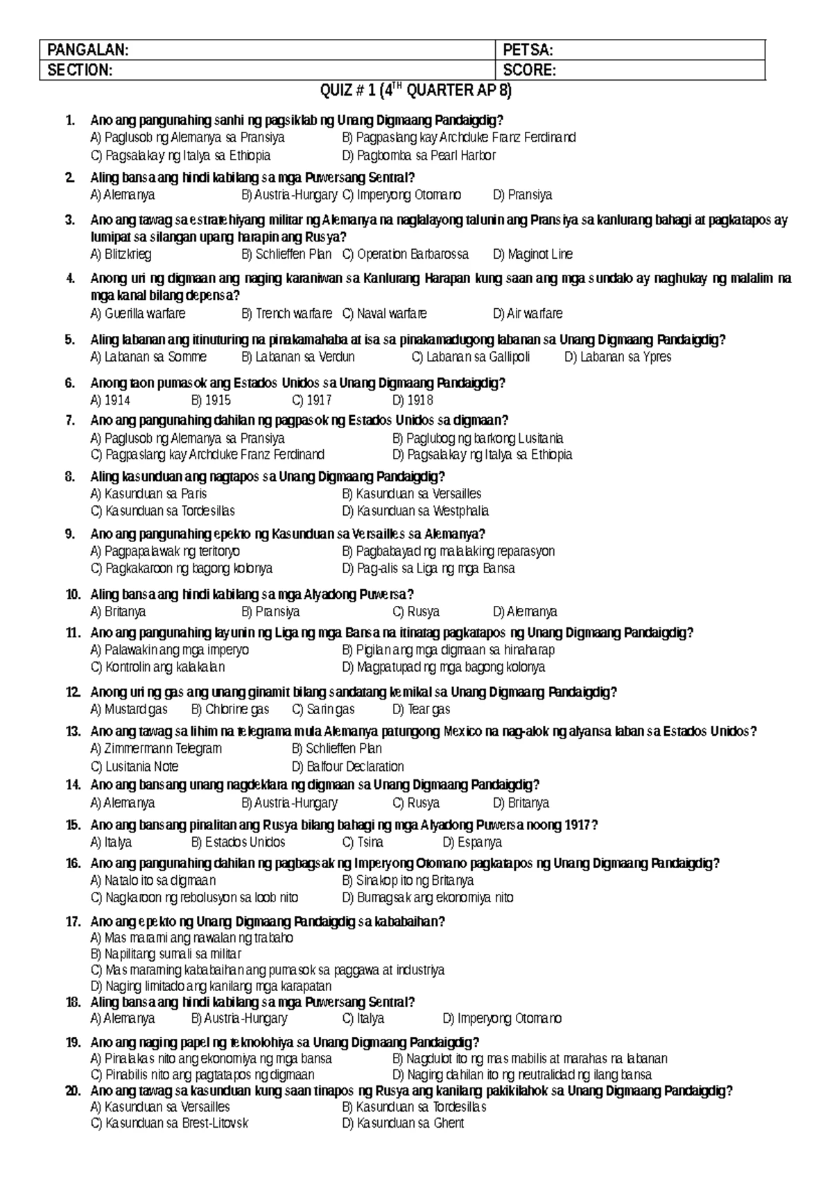 Summative Test: Discipline & Ideas in Applied Social Sciences - Diass 1 ...